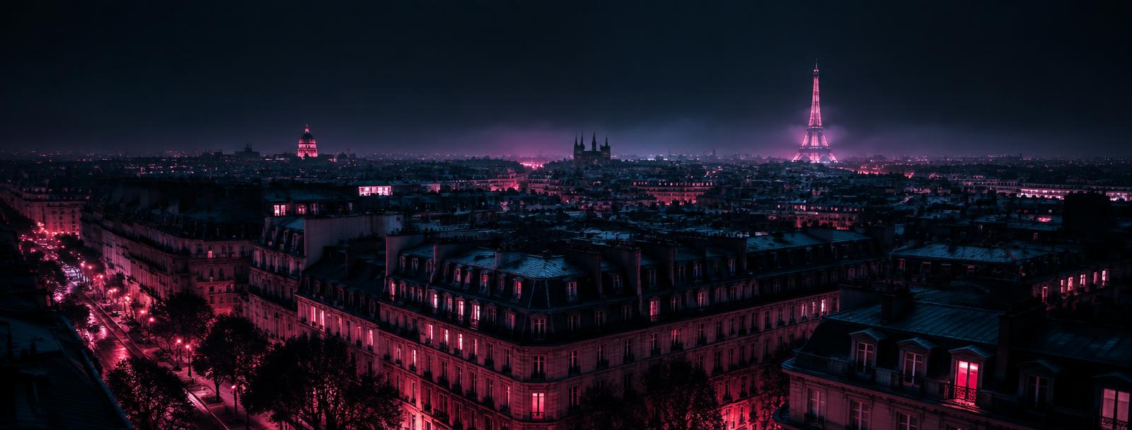 Night skyline of Paris
